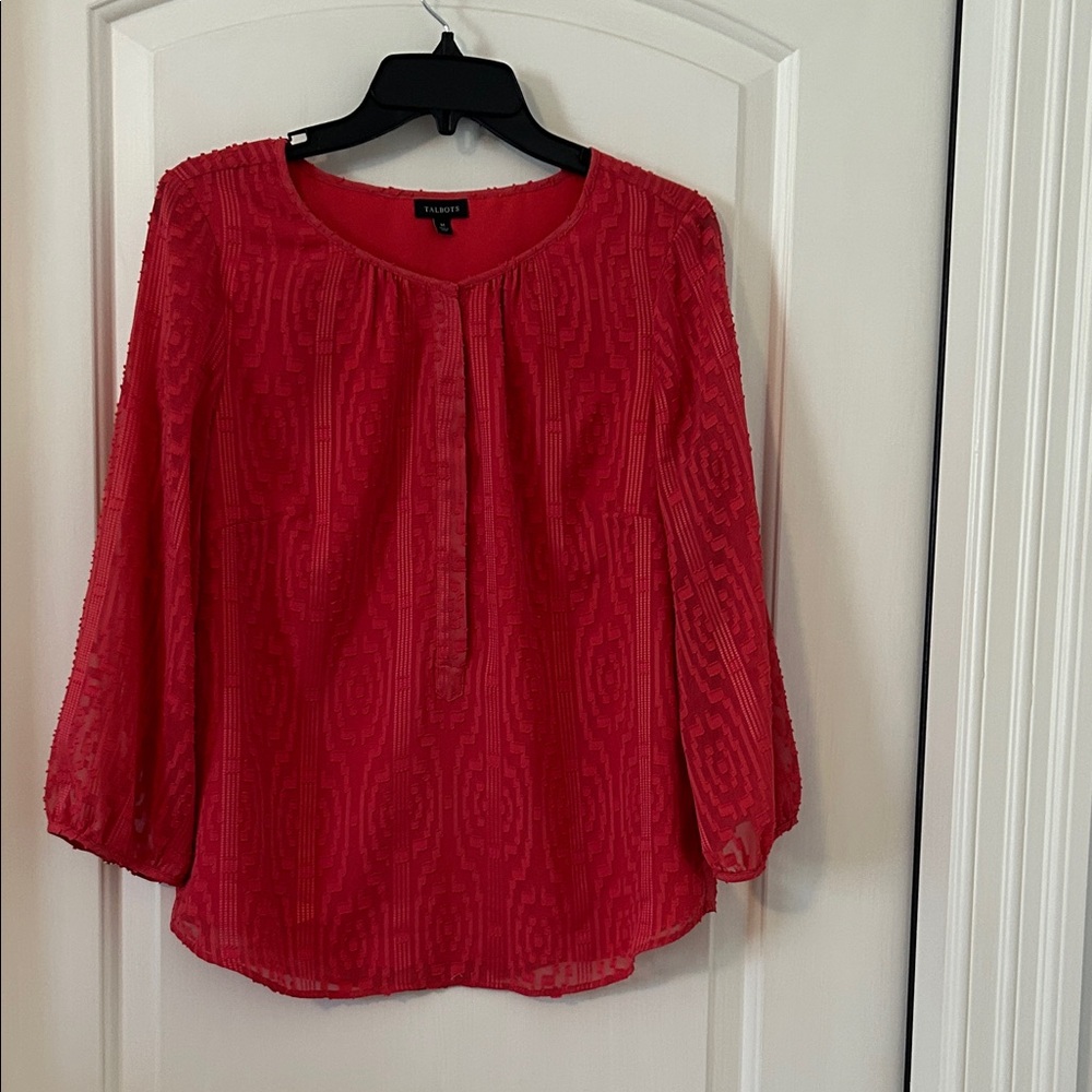 Talbots Vibrant Red Blouse